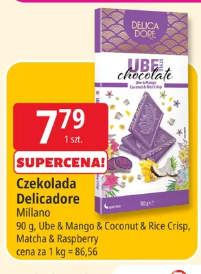 Czekolada Delicadore Ube & Mango & Coconut & Rice Crisp promocja w Leclerc