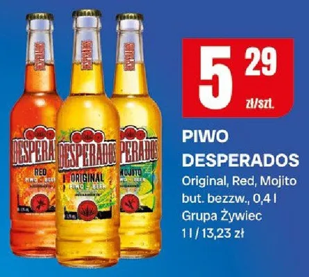 Piwo desperados original, red, mojito but. bezzw. promocja w Chorten