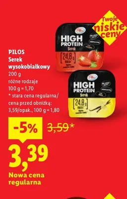 Serek wysokobiałkowy Pilos promocja w Lidl