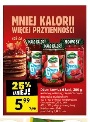Dżem Łowicz 6 kcal malinowy promocja w Twój Market