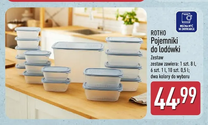 Pojemniki do lodówki Rotho promocja w Aldi