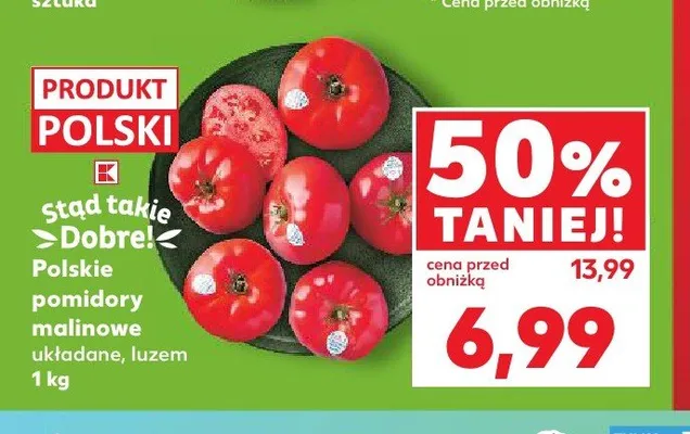 Polskie pomidory malinowe układane luzem promocja w Kaufland