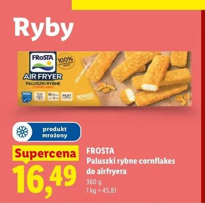 Paluszki rybne cornflakes do airfryera Frosta promocja w Lidl