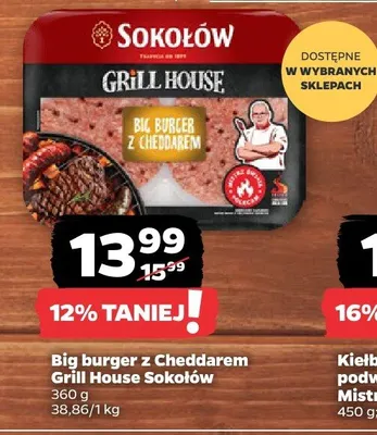 Big burger z Cheddarem Grill House Sokołów promocja w Netto