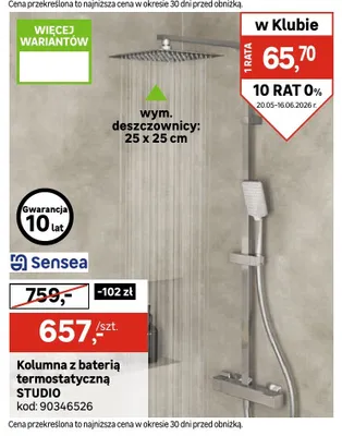 Kolumna z baterią termostatyczną STUDIO promocja w Leroy Merlin