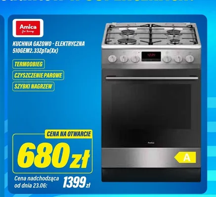 Kuchnia gazowo-elektryczna Amica promocja w RTV EURO AGD