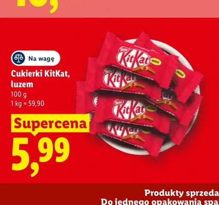 Cukierki KitKat luzem promocja w Lidl