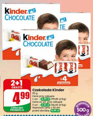 Czekolada Kinder promocja w Dino