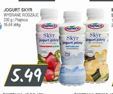 Jogurt Skyr Piątnica promocja w Słoneczko