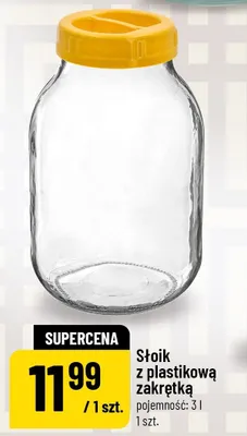Słoik z plastikową zakrętką 3l promocja w POLOmarket