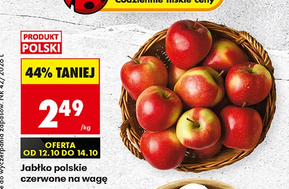 Jabłko polskie czerwone na wagę promocja w Biedronka