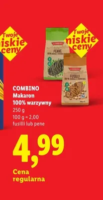 Makaron 100% warzywny Combino Fusilli promocja w Lidl