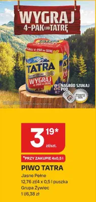 Piwo Tatra Jasne Pełne promocja w Chorten