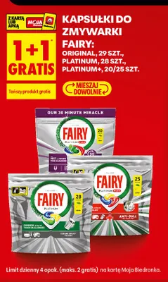 Kapsułki do zmywarki Fairy Platinum+ promocja w Biedronka