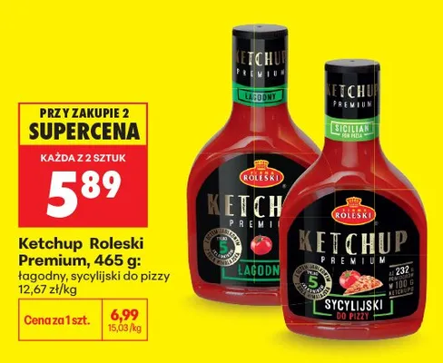 Ketchup Roleski Premium sycylijski do pizzy promocja w Biedronka