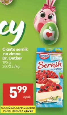 Ciasto sernik na zimno Dr. Oetker promocja w Delikatesy Centrum