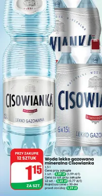 Woda mineralna lekko gazowana Cisowianka promocja w Dino