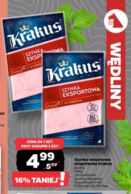 Szynka wieprzowa eksportowa Krakus promocja w Netto