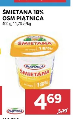 Śmietana 18% OSM Piątnica promocja w Stokrotka