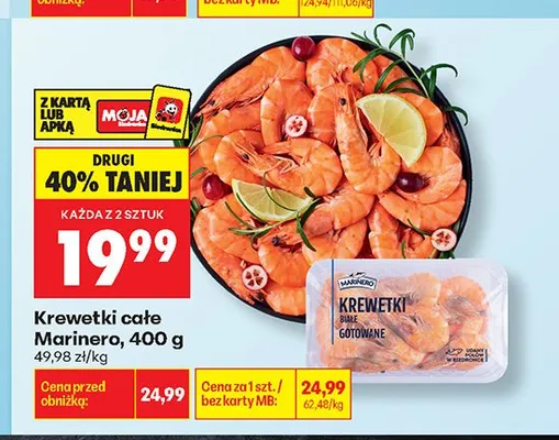Krewetki całe Marinero promocja w Biedronka