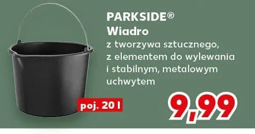 Wiadro z tworzywa sztucznego, z elementem do wylewania i stabilnym, metalowym uchwytem promocja w Kaufland