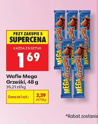 Wafle Mega Grześki kakaowe promocja w Biedronka