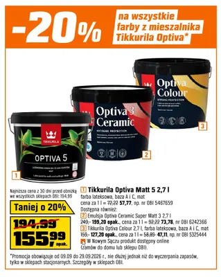 Farba lateksowa Tikkurila Optiva Matt promocja w OBI