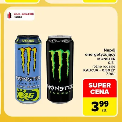 Napój energetyzujący Monster Energy promocja w Carrefour