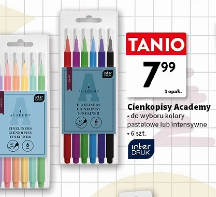 Cienkopisy intensywne Interdruk Academy promocja w Intermarche