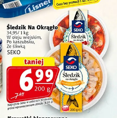 Śledzik na okrągło w oleju wiejskim Seko promocja w Prim Market