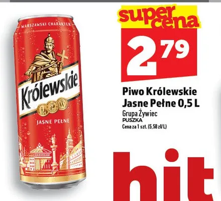 Piwo Królewskie Jasne Pełne 0,5l promocja w TOPAZ