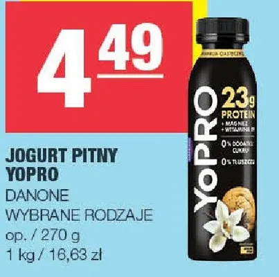 Jogurt pitny YoPro Danone promocja w SPAR