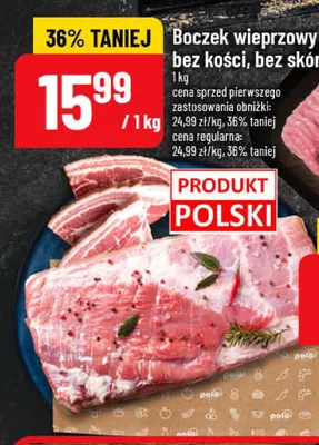 Boczek wieprzowy bez kości bez skóry promocja w POLOmarket