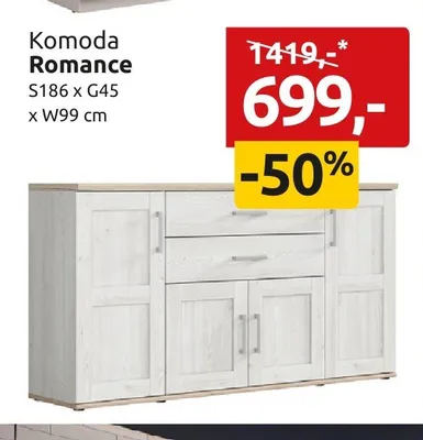 Komoda Romance S186xG45xW99cm promocja w Black Red White