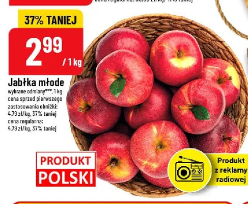 Jabłka młode promocja w POLOmarket