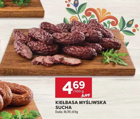 Kiełbasa myśliwska sucha promocja w Stokrotka