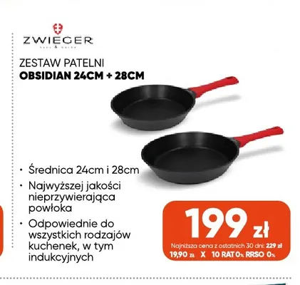 Zestaw patelni Obsidian 24 cm + 28 cm Zwieger promocja w Max Elektro