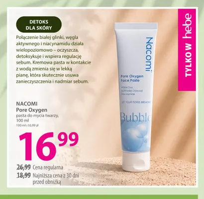 Pasta do mycia twarzy Pore Oxygen Nacomi promocja w Hebe