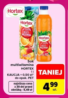 Sok multiwitamina Hortex promocja w Carrefour