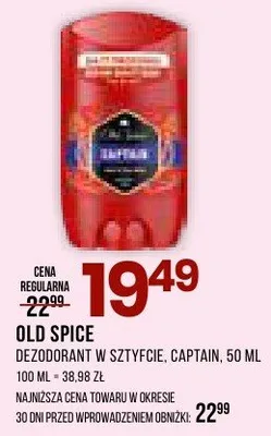 Dezodorant w sztyfcie captain old spice promocja w Drogerie Natura