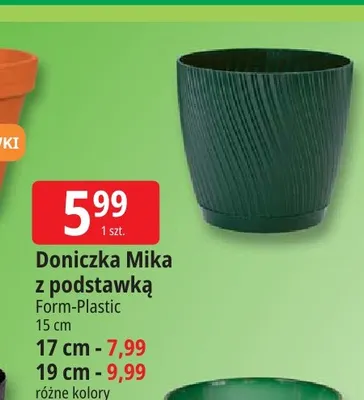 Doniczka Mika z podstawką Form-Plastic 15 cm promocja w Leclerc