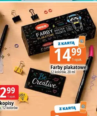Farby plakatowe Rexus 12 kolorów promocja w Leclerc