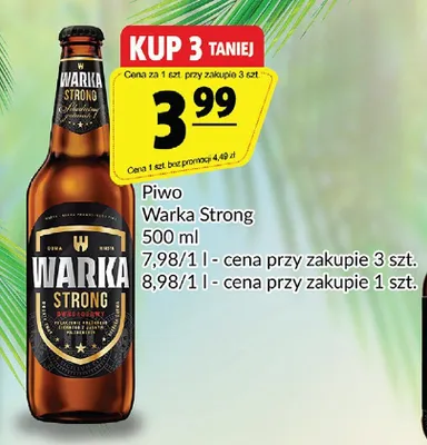 Piwo Warka Strong promocja w Prim Market