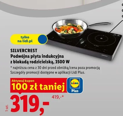 Podwójna płyta indukcyjna z blokadą rodzicielską, 3500 W promocja w Lidl