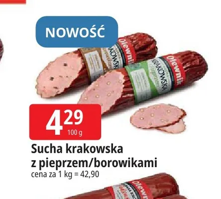 Sucha krakowska z pieprzem Olewnik promocja w Leclerc