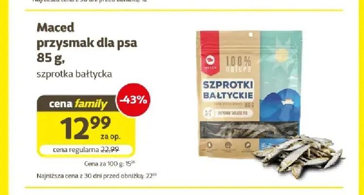 Maced przysmak dla psa szprotka bałtycka promocja w Super Zoo