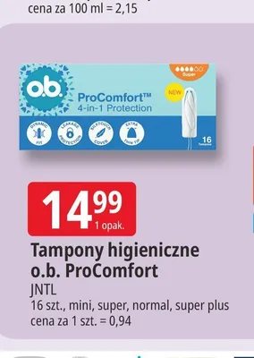 Tampony higieniczne o.b. ProComfort promocja w Leclerc