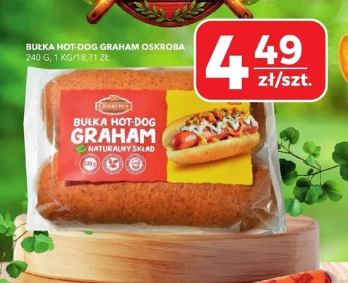 Bułka hot-dog graham oskroba promocja w Top Market