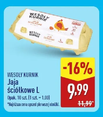 Jaja ściółkowe Wesoły Kurnik klasa L promocja w Aldi