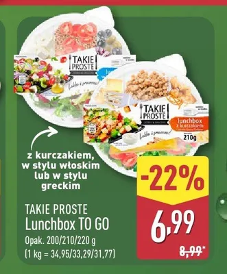 Lunchbox TO GO Takie Proste z kurczakiem w stylu greckim promocja w Aldi